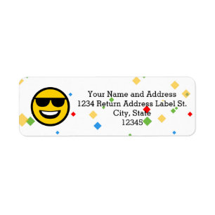 Cool Sunglasses Emoji Return Address Label