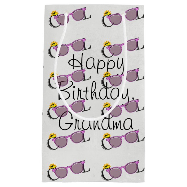 Cool Sunglasses for Birthday Small Gift Bag (Front)
