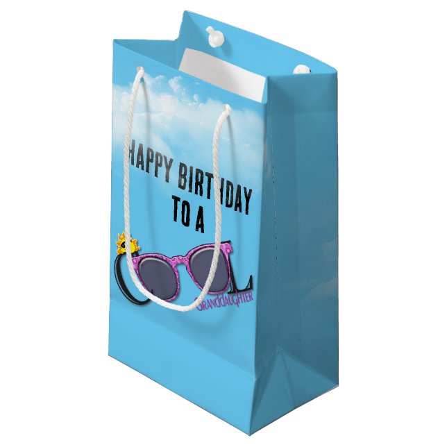 Cool Sunglasses for Granddaughter's Birthday Small Gift Bag (Front Angled)