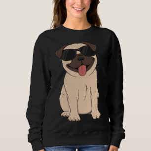 Cool Sunglasses Pug Dude Dog Lover Puppy Kids Boys Sweatshirt