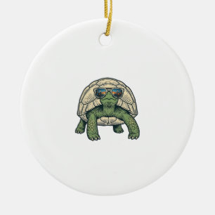 Cool Sunglasses Tortoise Vintage Vector Design_1 Ceramic Ornament
