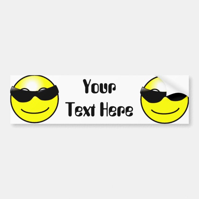 Cool Sunglasses Yellow Face Bumper Sticker (Front)