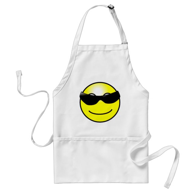 Cool Sunglasses Yellow Face Standard Apron (Front)