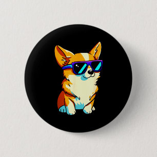 Cool Sungles Corgi Gift Boys Girls Women Men  6 Cm Round Badge