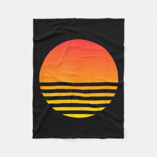 Cool Sunset Summer Beach Surf 80s Retro Vaporwave Fleece Blanket