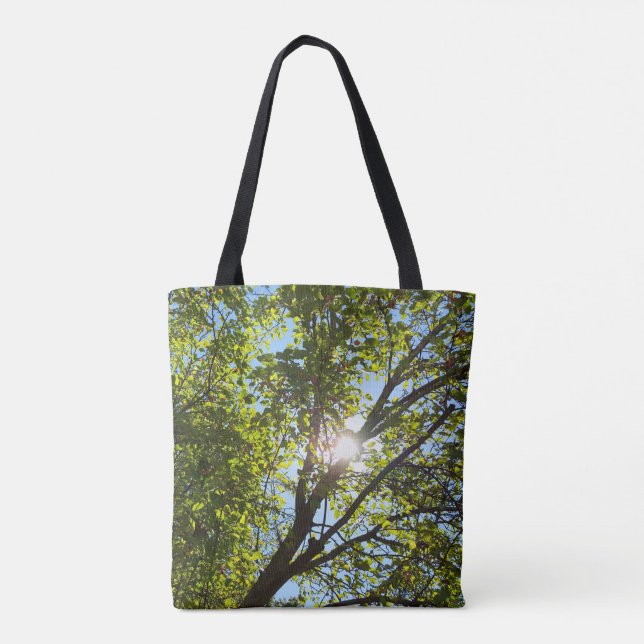 Cool Sunshining Through the Leafy Tree Branches Tote Bag (Back)