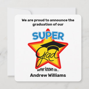 Cool Super Grad Graduation Announcement-Editable