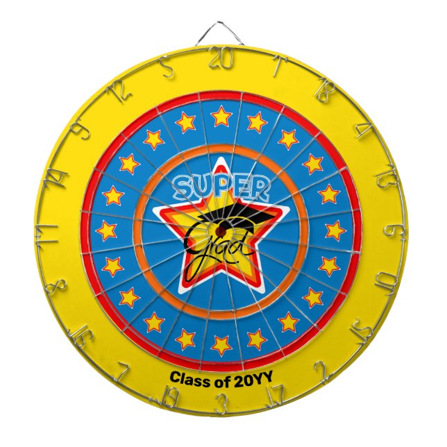 Cool Super Grad - Personalise Graduation Dartboard (Front)