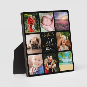 Cool Super Mum Personalised 8 Photo Collage Plaque