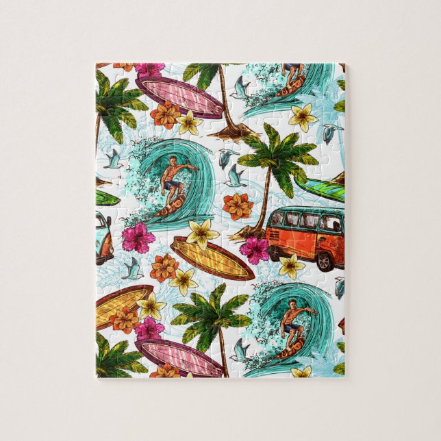 Cool surf beach pattern jigsaw puzzle (Vertical)