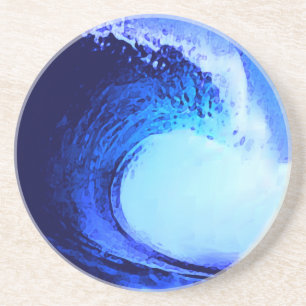 cool surf style blue wave coaster