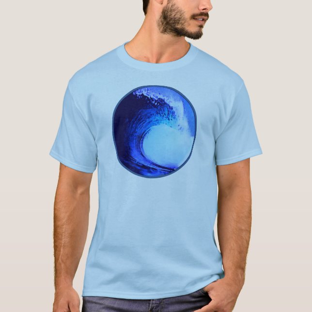 cool surf style blue wave T-Shirt (Front)