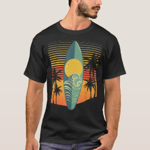 Cool Surfboard For Men Women Surfer Retro Surf Sun T-Shirt