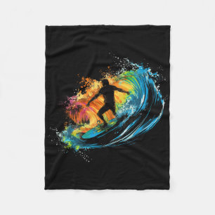Cool Surfer Boys Graphic Men Surfing Fleece Blanket