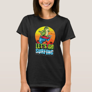 Cool Surfer Crocodile Surfing Summer Ocean & Waves T-Shirt