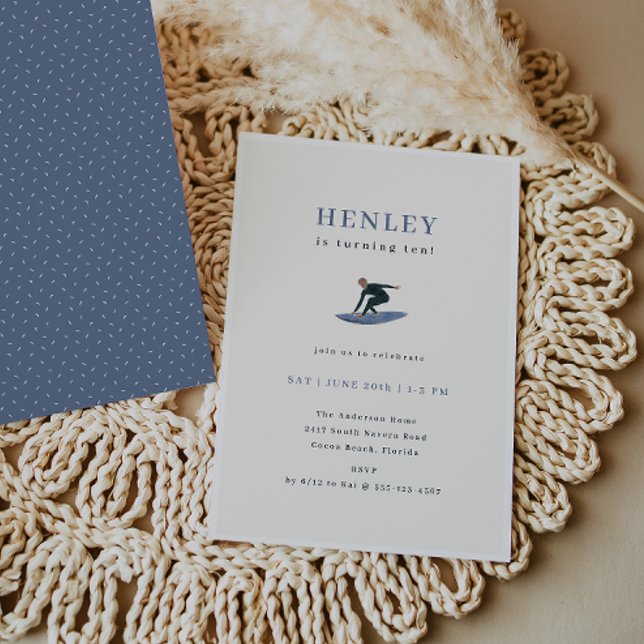 Cool Surfer Theme Birthday Party Invitation (Creator Uploaded)