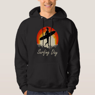 Cool Surfing Day Design Creative Surfing Hoodie