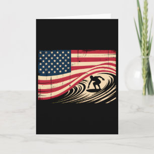Cool Surfing For Men Women 4th Of July American Fl Card
