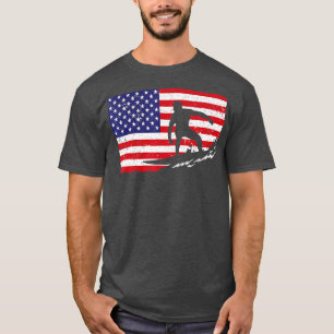 Cool Surfing For Men Women 4th Of July American Fl T-Shirt
