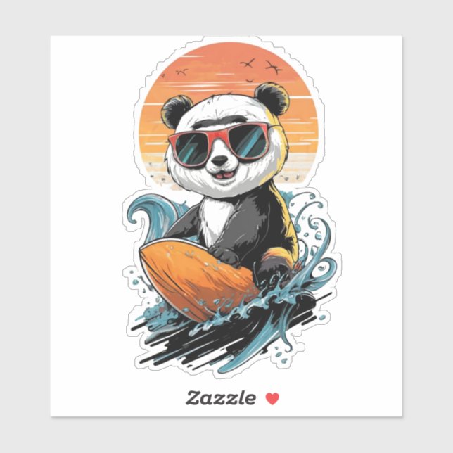 Cool Surfing Panda Bear (Sheet)