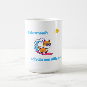 Cool Surfing Puppy Wearing Sunglasses Coffee Mug