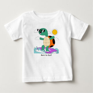Cool Surfing Turtle with Sunglasses Baby T-Shirt