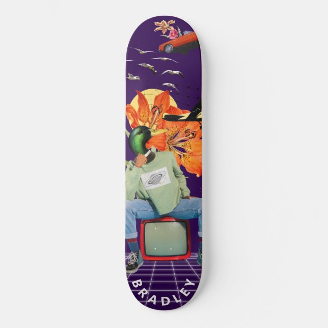 Cool Surreal Funny Unique Custom Personalised Name Skateboard (Front)