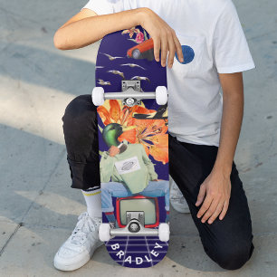 Cool Surreal Funny Unique Custom Personalised Name Skateboard