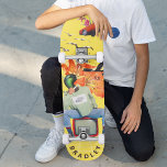 Cool Surreal Funny Unique Custom Personalised Name Skateboard<br><div class="desc">Cool Surreal Funny Unique Custom Personalised Name Skateboard features your personalised name in modern typography on a fun collage of cars, planes, ducks, flowers, birds and a person. Personalise by editing the text in the text box provided. Give a custom made gift, personalised skateboard to your favourite skateboarder for Christmas,...</div>