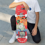 Cool Surreal Funny Unique Custom Personalised Name Skateboard<br><div class="desc">Cool Surreal Funny Unique Custom Personalised Name Skateboard features your personalised name in modern typography on a fun collage of cars, planes, ducks, flowers, birds and a person. Personalise by editing the text in the text box provided. Give a custom made gift, personalised skateboard to your favourite skateboarder for Christmas,...</div>