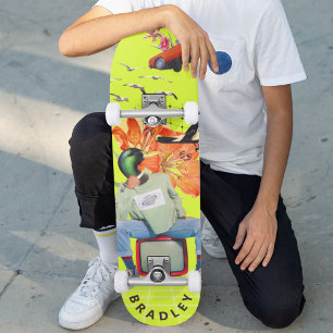 Cool Surreal Funny Unique Custom Personalised Name Skateboard