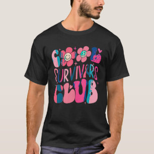 Cool Survivors Club Pink Ribbon Breast Cancer Awar T-Shirt