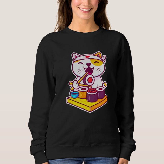 Cool Sushi Cat Graphic Tees Novelty Cool s (Front)