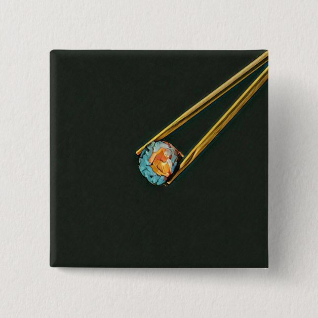 Cool sushi gift 15 cm square badge (Front)