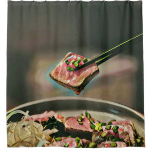 Cool sushi gift shower curtain