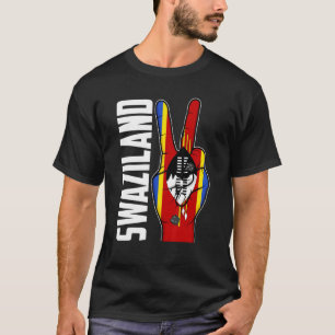 Cool Swaziland Flag Victory Two Fingers Patriotic T-Shirt