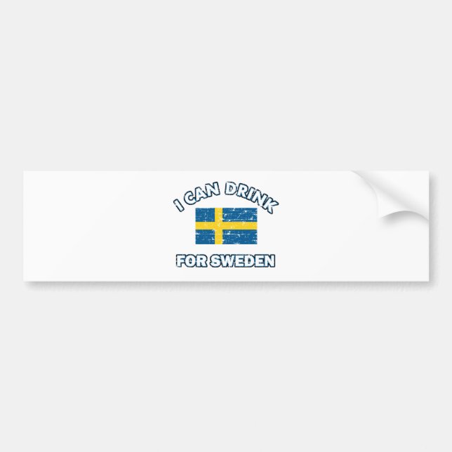 Cool Sweden Drinking Designs Bumper Sticker (Front)