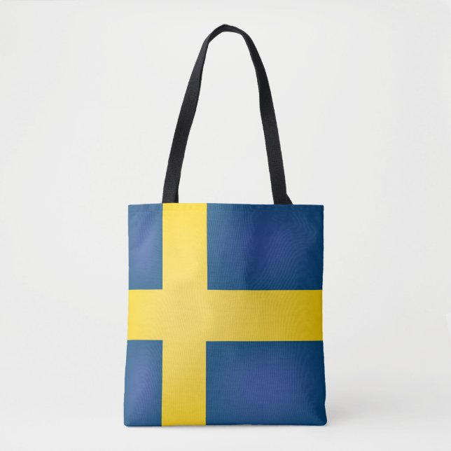 Cool Sweden Flag Fashion Tote Bag (Front)