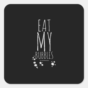 Cool Swimming Eat My Bubbles Swim Funny Swimmer Square Sticker