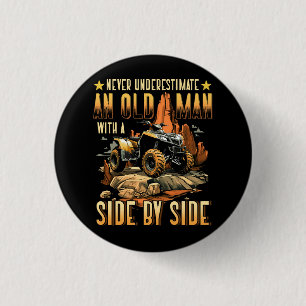 Cool SXS For Grandpa Men Dad Offroad UTV ATV Side- 3 Cm Round Badge