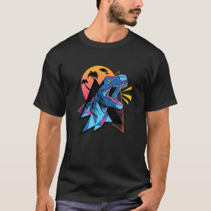 Cool Synthwave Vaporwave Aesthetic Trex Dinosaur P T-Shirt