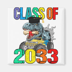 Cool T-Rex Class Of 2033 Grow With Me Graduation Magnet