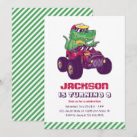 Cool T-Rex Monster Truck Dinosaur Kids Birthday