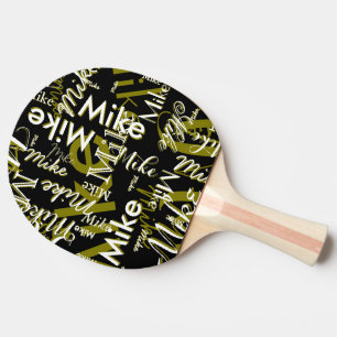 Cool Table-Tennis-Paddle with Name black Ping Pong Paddle