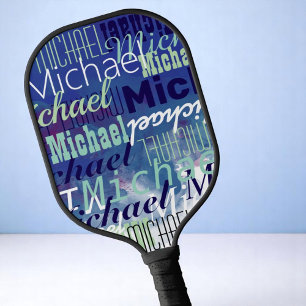 Cool TableTennis Players Name Blue Pickleball Paddle