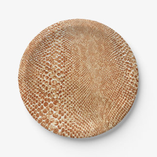 Cool Tan Snake Skin Pattern Photo Print Paper Plate