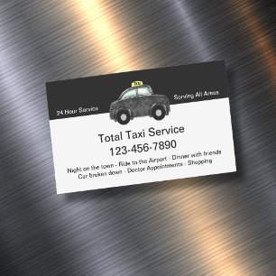 Cool Taxi Airport Transportation Magnetic Business Card