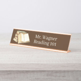 cool Teacher add name books Desk Name Plate