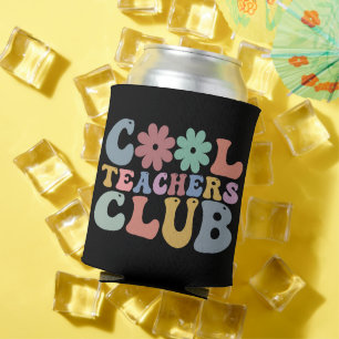 Cool Teacher Club Retro Groovy Back To School  Can Cooler