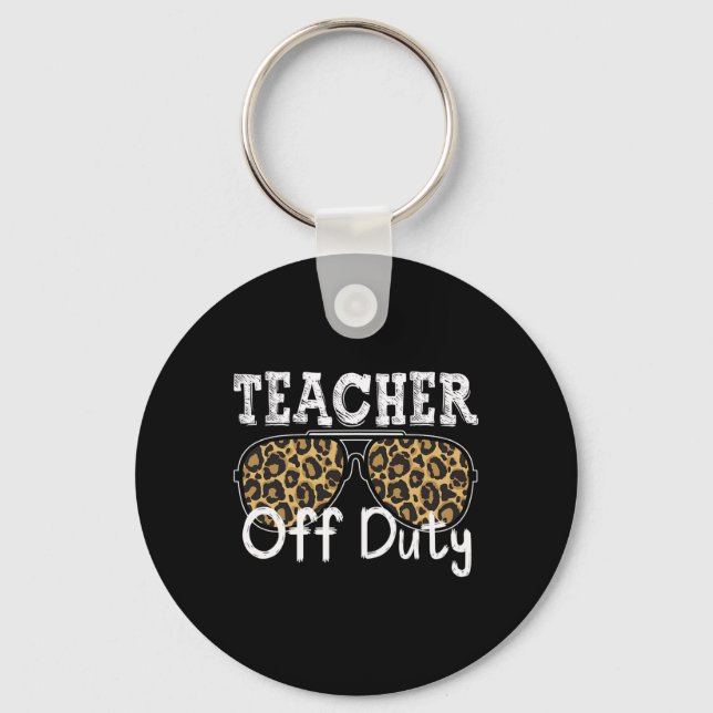 Cool Teacher Off Duty Leopard Sunglasses Back To S Key Ring (Front)